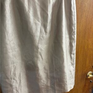 Le Suit Champagne Satin Pencil Skirt